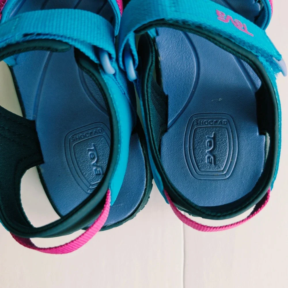 Teva Tirra Sandals Kids Size 1 Blue Rose Multi Excellent Sporty Strappy Outdoor